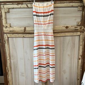 Old Navy White Striped Maxi Dress